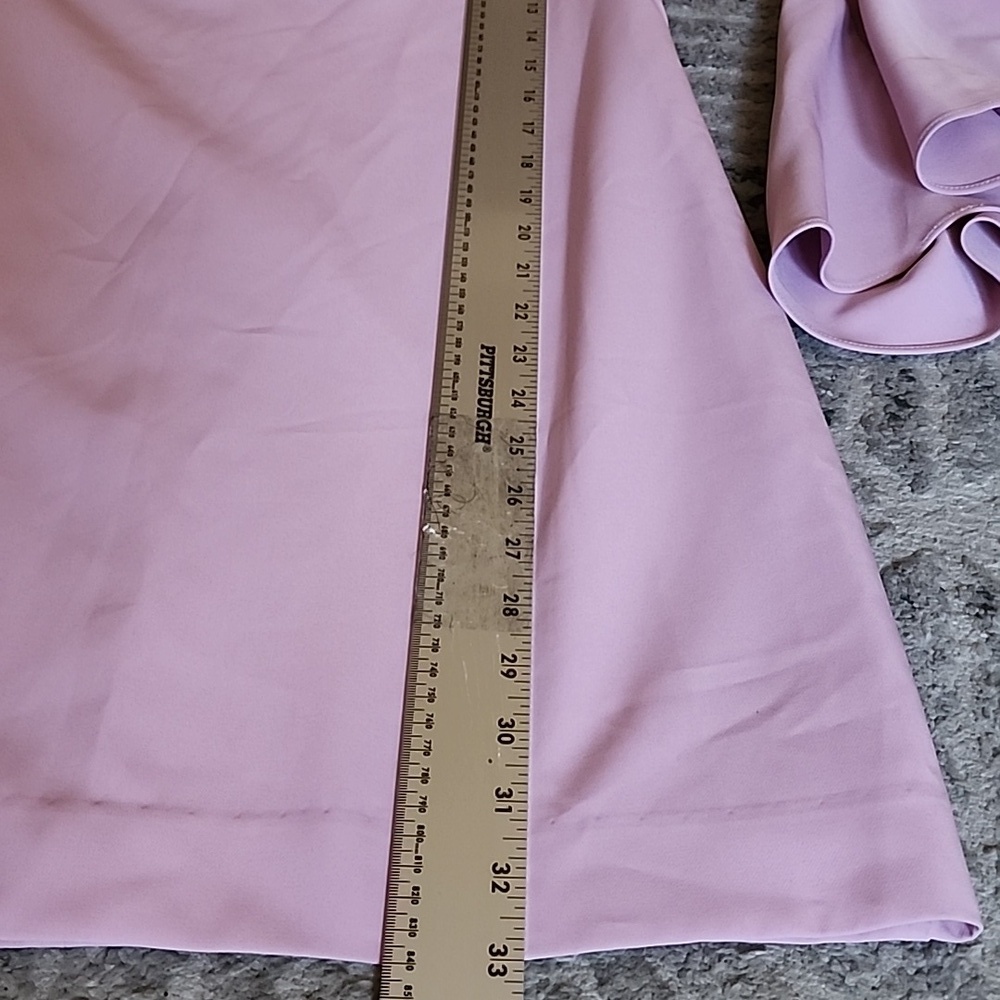 Milly Pink Mauve Bell Sleeve Shift Dress | Flounce Sleeve V-Neck Mini - Picture 12 of 13
